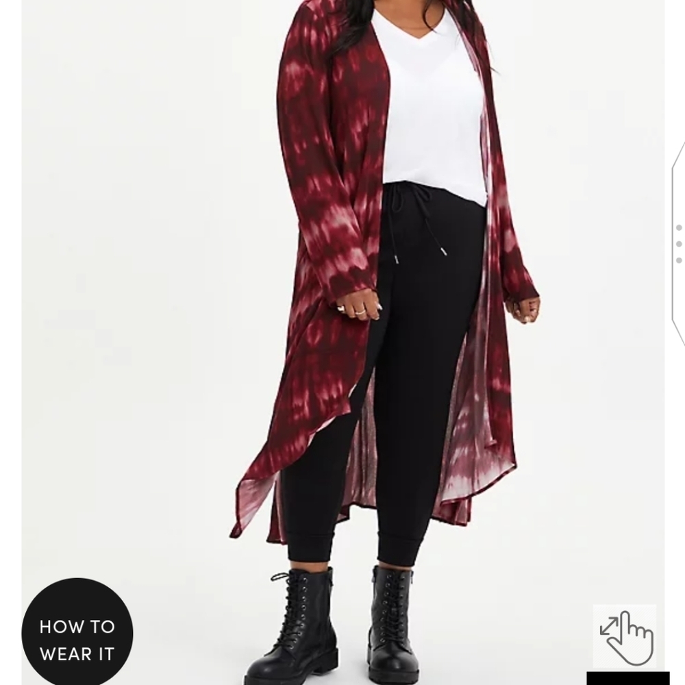 🆕 3X WINE TIE DYE GAUZE KIMONO